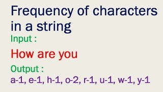 Program to find frequency of characters in a string [upl. by Ralat]