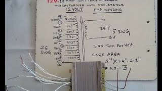 12V 10 AMP Battery Charger Transformer With Adjustable AMP Winding Easy At Home YT44 [upl. by Hollander]