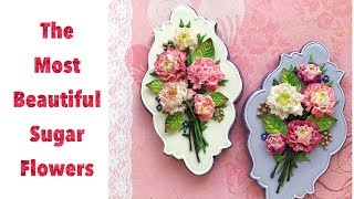 The most beautiful sugar flowers How to decorate flower bouquet cookies 🌸 [upl. by Latnahc]