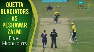 PSL 2017 Final Match Quetta Gladiators vs Peshawar Zalmi Highlights  MA2 [upl. by Nere]