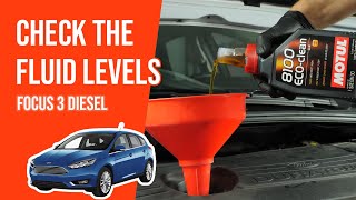 How to check the fluid levels Focus mk3 15 TDCI 📏 [upl. by Ahsitahs]