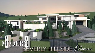 Bloxburg Modern Beverly Hillside Mansion Exterior  14M 🏘️ [upl. by Luebke]