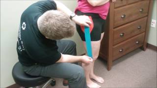 How to Kinesio tape the upper leg and hip by Burkhardt Physical Therapy Center LLC [upl. by Deelaw]