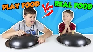 PLAY FOOD VS REAL FOOD CHALLENGE  BLOX4FUN TEAM [upl. by Hillari]