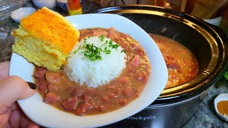 Slow Cooker RED BEANS with Smoked Turkey Wings  Red Beans amp Rice EASY [upl. by Kerwin]