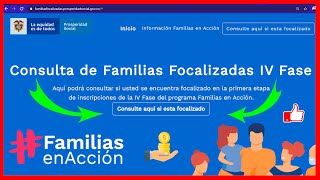 ¡Atención habilitaron Consulta de Familias en Acción Focalizadas IV fase  Consulte Aquí [upl. by Nyrrat142]