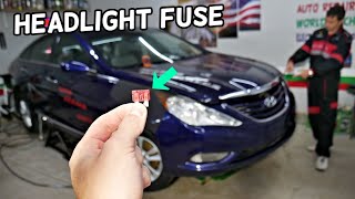 HYUNDAI SONATA AUTOMATIC HEADLIGHTS FUSE LOCATION REPLACEMENT [upl. by Fabi]