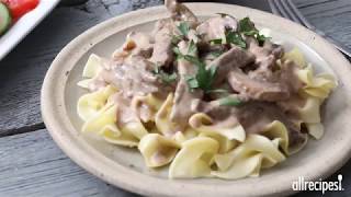 How to Make Rich and Creamy Beef Stroganoff  Beef Recipes  Allrecipescom [upl. by Pavier232]