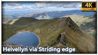 Helvellyn via Striding Edge and Swirraldji mini 2 4k drone footage [upl. by Harmony]