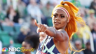 ShaCarri Richardson runs away with 100m semifinal at Olympic Trials  NBC Sports [upl. by Enellij]