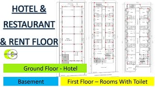 HOTEL DESIGN II Basement I ground I first floor Design II Restaurant II Rent Floor [upl. by Ert]