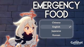 Paimon EMERGENCY FOOD English Chinese Japanese and Korean  Genshin Impact [upl. by Ikeda807]