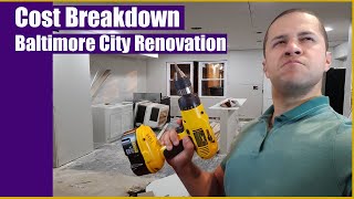 Cost Breakdown  Gut Renovation for a Rowhome in Baltimore City 2019 [upl. by Lisha507]