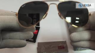 Ochelari de soare Aviator Large Metal RayBan RB3025 18171  LENSARO [upl. by Reisinger]