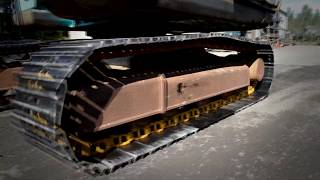 Kobelco SK60 Rubber Tracks Replaced to Steel Tracks [upl. by Annayhs]