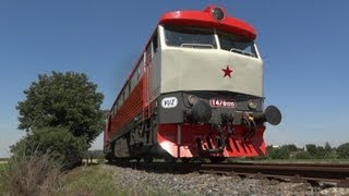 Historický vlak s motorovou lokomotivou T4781010 BardotkaZamračená Kojetín  Tovačov [upl. by Dierolf]