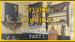 French Country Unfitted Kitchen Makeover Rental decor vintage makeover thriftedtransformation [upl. by Aven]