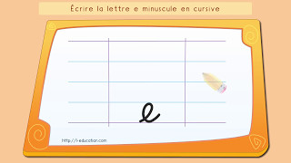 Écrire lalphabet Apprendre à écrire la lettre e en minuscule en cursive [upl. by Davy]