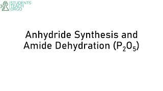 Organic Chemistry 2 Anhydride Synthesis P2O5 [upl. by Adnawad526]