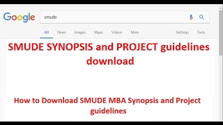 SMUDE Synopsis and Project guidelines download avi 1 [upl. by Johannah]