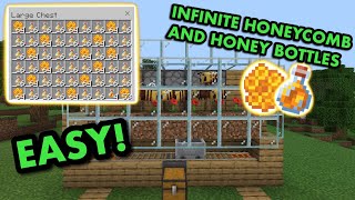 SIMPLE AUTOMATIC HONEY FARM TUTORIAL in Minecraft Bedrock MCPEXboxPS4SwitchWindows10 [upl. by Ahsetan]