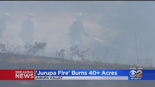 Jurupa Valley Fire Burns More Than 40 Acres Evacuation Orders Issued [upl. by Ayrotal]