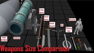 Weapons Size Comparison [upl. by Assirem]