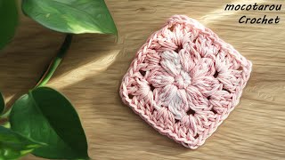 可愛く編めるお花模様のモチーフ☆かぎ針編み方 編み物☆Crochet Motif [upl. by Yde]