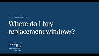 Where to Buy Replacement Windows  Infinity from Marvin [upl. by Odnumde]