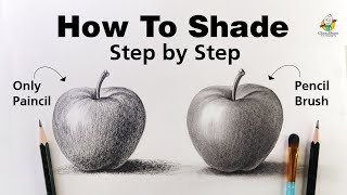 Pencil Shading Drawing Step By Step For Beginners  Apple Drawing with Shading  How To Shading [upl. by Leinnad]