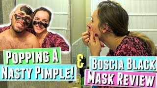 NASTY PIMPLE POPPING VLOG amp Boscia Luminizing Black Face Mask REVIEW [upl. by Cirdnek203]