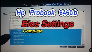 Hp Probook 6460b Bios Settings  System configurations  Boot order setting [upl. by Gnuj]