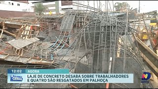 Laje de prédio em construção desaba sobre trabalhadores em Palhoça [upl. by Ideih29]