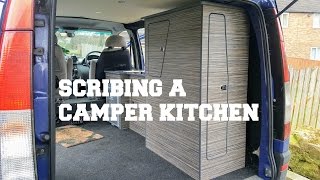 Scribing Mercedes Vito Camper Van Kitchen DIY  The Carpenters Daughter [upl. by Emilio]