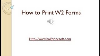 How to Print W2 Forms [upl. by Ahsaei]