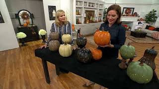 Set of 2 Illuminated Starry Night Glass Pumpkins by Valerie on QVC [upl. by Felske]