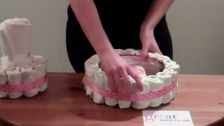 How to make a Nappy Cake  two minute tutorial with printable instruction sheet [upl. by Arev]