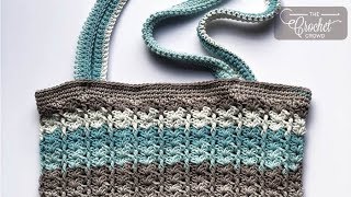 Crochet Easy V Bag  EASY  The Crochet Crowd [upl. by Yeclehc]