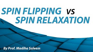 SPIN FLIPPING VS SPIN RELAXATION LECTURE 3 PART 1 [upl. by Golda]