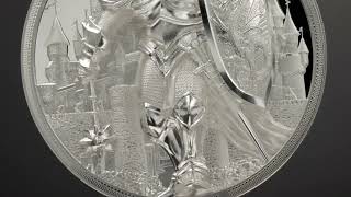 2024 Cook Islands 5 Ounce Iron Knight Ultra High Relief Silver Proof Coin [upl. by Recor84]