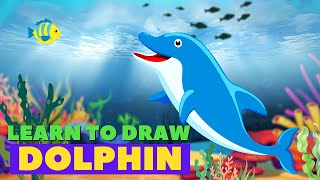 Learn how to draw a cartoon Dolphin [upl. by Kassey]