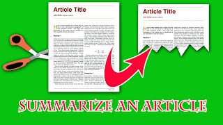 How to Summarize an Academic Article in 4 Simple Steps [upl. by Carolyne]