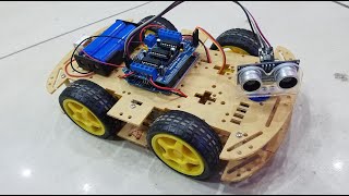 how to make a Obstacle Avoiding Robot using Arduino uno and L293d with HC sr04 Sensor [upl. by Thissa261]