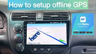 How to setup offline maps on android stereo via HERE WeGo [upl. by Demeyer51]