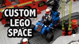 Massive LEGO Space Base Battle  Blacktron MTron Futuron Police [upl. by Llebpmac]