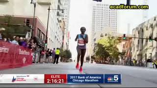 Ethiopias Tirunesh Dibaba Wins 2017 Chicago Marathon [upl. by Salina]