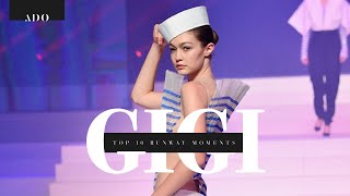 Gigi Hadid  Top 10 Runway Moments [upl. by Wenger263]