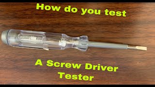 How do you test your Screw Driver Tester [upl. by Nickolaus980]