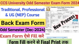 How to Fill CCS University Odd Semester Exam Form 2024  CCSU Back Exam Form Fill Up 202425 [upl. by Cherianne]