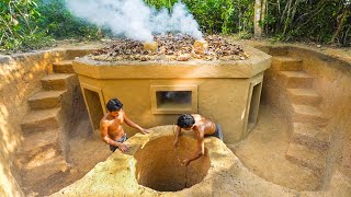 Living Off Grid Built The Most Secret Underground House with Deep Hole Well Swimming Pool [upl. by Atnoid]